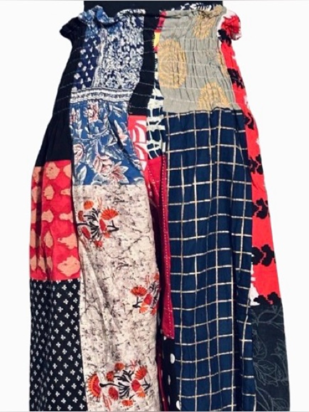 100% Cotton JACKPOT Colorful Patchwork Harem Pants Boho Bohemian Yoga Medium - Picture 9 of 15